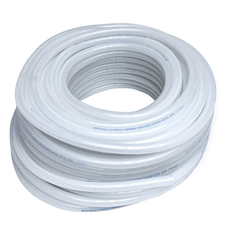 HPS High Temp 1/4" ID (6mm) Reinforced Silicone Heater Hose Clear - 25 Ft