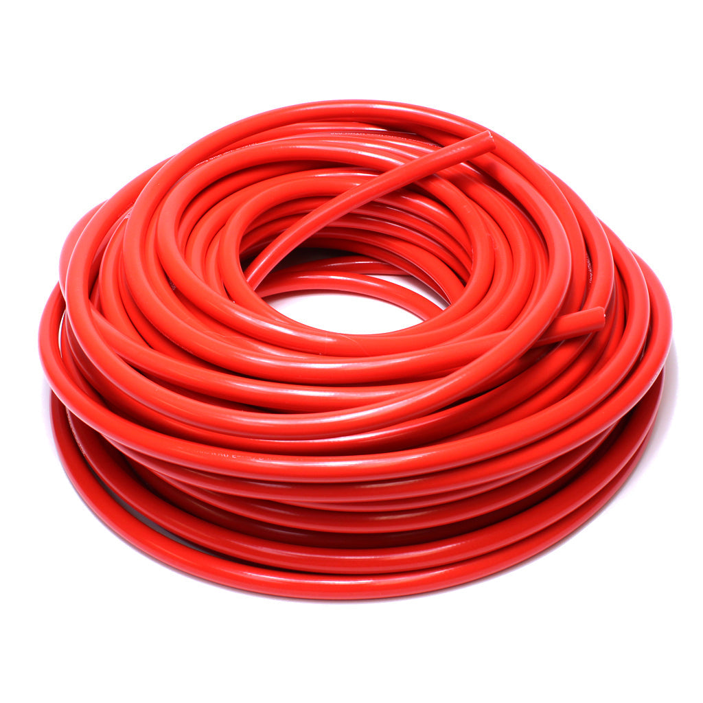 HPS High Temp 1/4" ID (6mm) Reinforced Silicone Heater Hose Red - 25 Feet