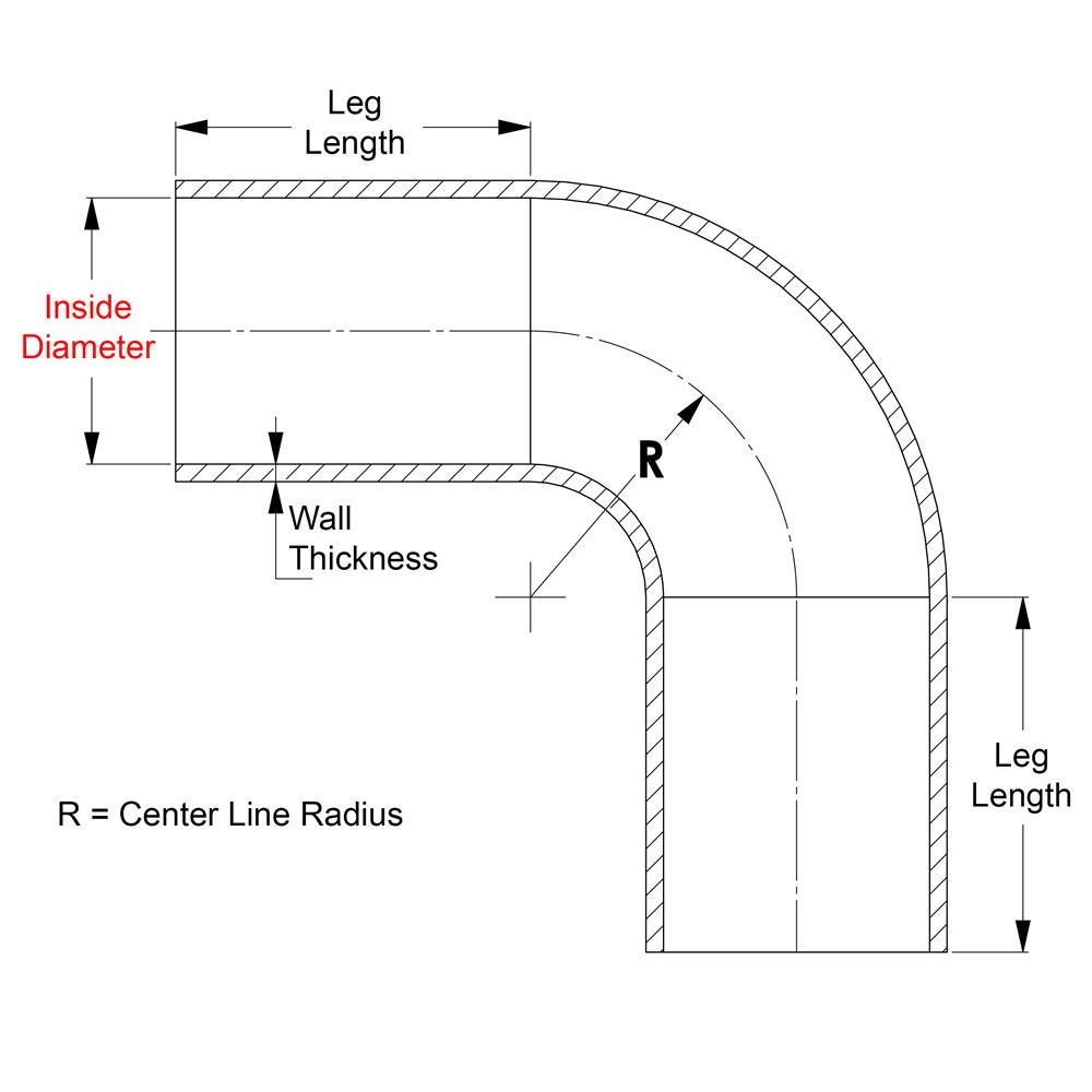 HPS Performance Products HPS 2-9/16" ID, Silicone 90 Degree Elbow Coupler Hose, High Temp 4-ply Reinforced