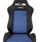 SPDZ1 Pole Position 7 Racing Seats Black Cloth/Blue Kevlar Mesh Center Reclinable - Blue Stitch