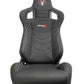 SPDZ1 Katana Racing Seats Black Leather with White Cross Stitch Reclinable