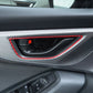 JDMuscle [22-26 WRX] P&S Series Carbon Fiber Interior Door Handle Frame Covers 4 PC | Black Carbon Fiber/ Red Carbon Fiber*Clearance*No Returns*