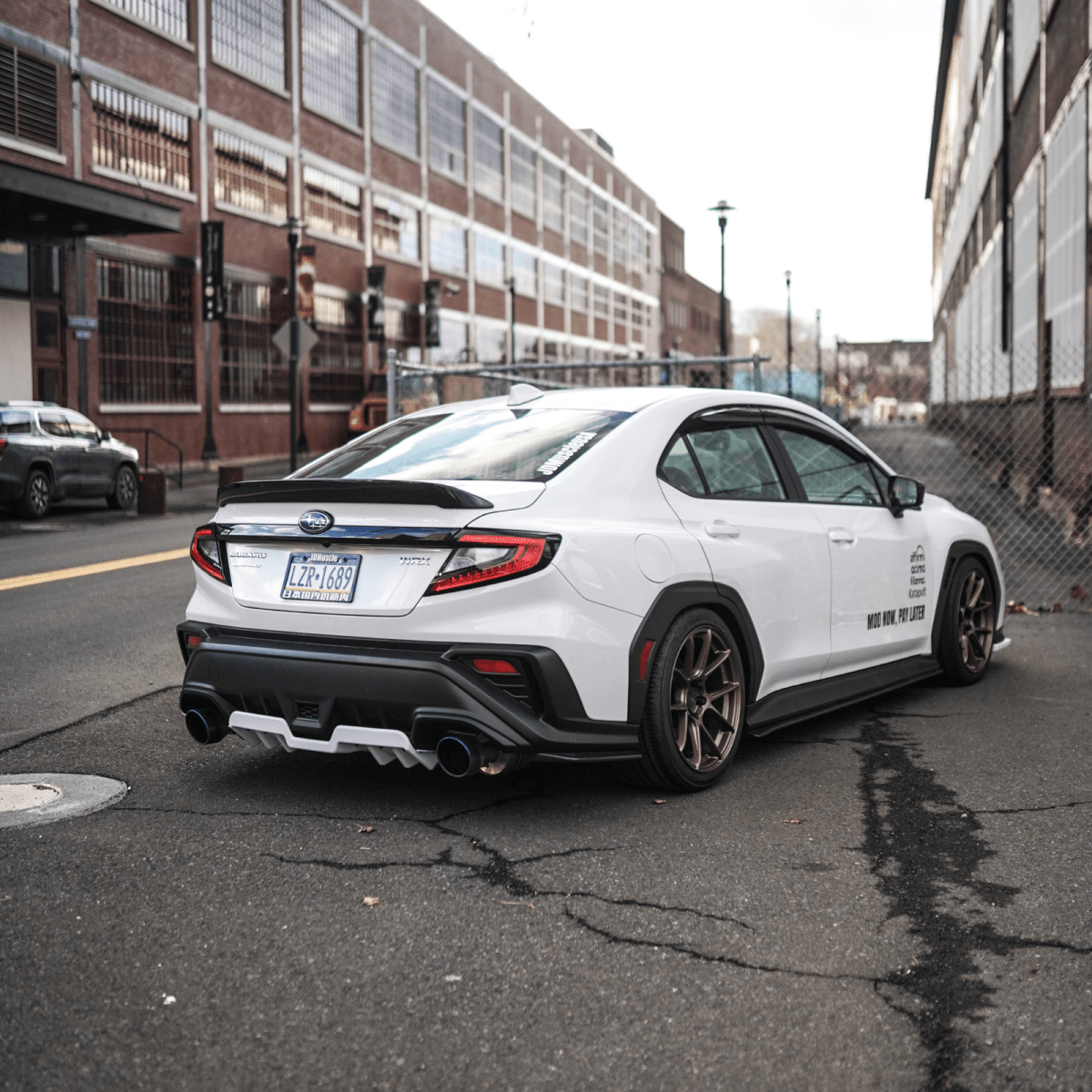JDMuscle [22-26 WRX] Rear Diffuser V1 | Paint Matched / Gloss Black / Cherry Red