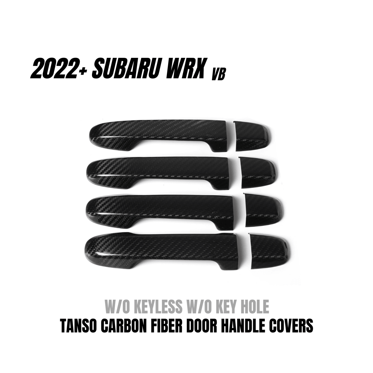 JDMuscle [22-26 WRX] Tanso Pre-preg Carbon Fiber Door Handle Covers w/ Gloss Finish