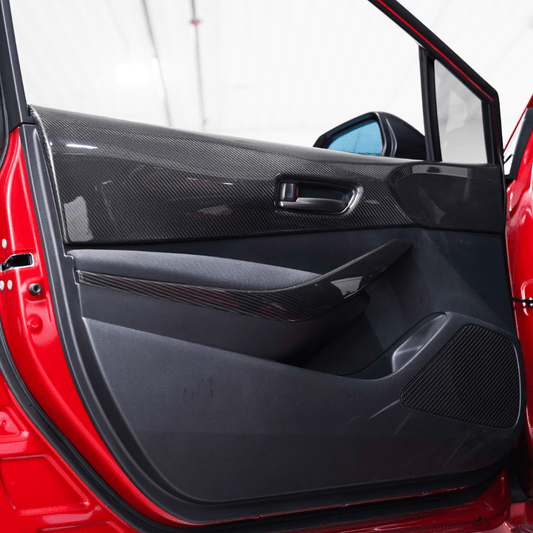 JDMuscle 23-26 Toyota GR Corolla Carbon Fiber Upper Door Trim (Front&Rear 4PCS)
