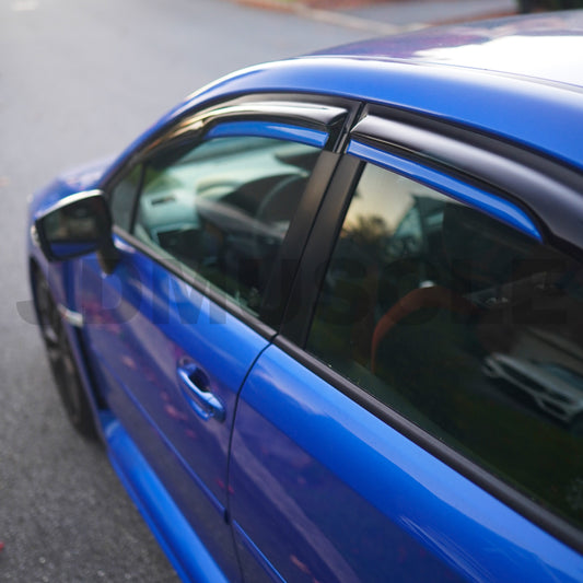 JDMuscle [15-21 WRX/STI] V2 Rain Guards / Window Visors w/ Color Accent *Special Order*