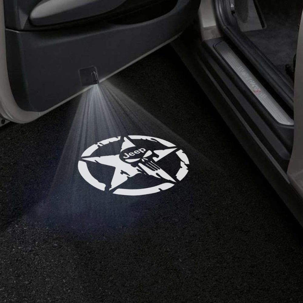 Jeep Wrangler TJ Door Stick On Puddle Lights Various Designs 1997-2006