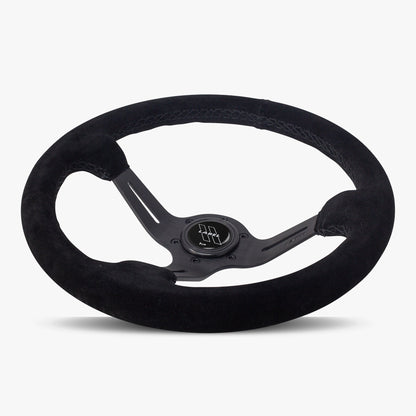 The Le Mans | Black Alcantara Suede | Black Spoke | Black Stitch