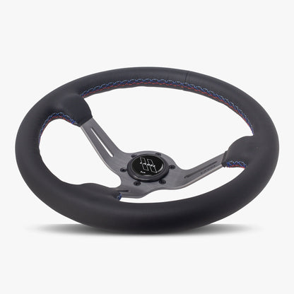 The Le Mans | Black Leather | Graphite Spoke | Bavarian Stitch
