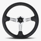 The Le Mans | Black Leather | Silver Spoke | White Stitch