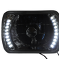 7X6 Sealed Beam LED Headlights w/ H4 Bulbs H6052 Housing Diamond Cut