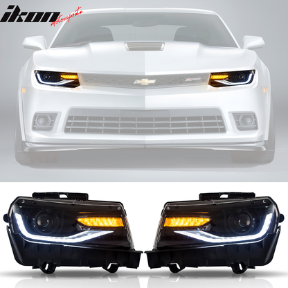 2014-2015 Chevrolet Camaro 6th Gen Style Projector DRL LED Headlights
