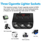 Three Way 12V-24V Multi Socket Car Cigarette Lighter Splitter USB Charger