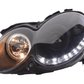 Mercedes Benz CLK (209) Black LED Headlights with Daytime Running Lights (2004-2009)