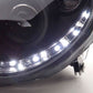 Mercedes Benz CLK (209) Black LED Headlights with Daytime Running Lights (2004-2009)