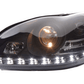 Mercedes Benz S-Class (220) Black LED Headlights with Daytime Running Lights (1998 - 2005)