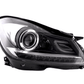 Mercedes W204 C-Class Black LED Headlights with DRL (2011 - 2014)