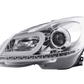 Mercedes W204 C-Class Chrome LED Headlights with DRL (2011 - 2014)