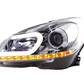 Mercedes W204 C-Class Chrome LED Headlights with DRL (2011 - 2014)