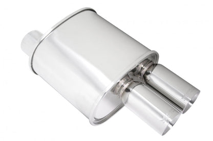 Megan Racing F-RT Turbo Dual Tip Muffler 3" Pipe Universal Exhaust - MR-MU-FRT-2T
