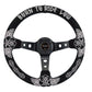 Custom Rose Universal 350mm 3" Deep Dish 6-Bolt Steering Wheel Black Suede Alcantara