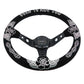 Custom Rose Universal 350mm 3" Deep Dish 6-Bolt Steering Wheel Black Suede Alcantara