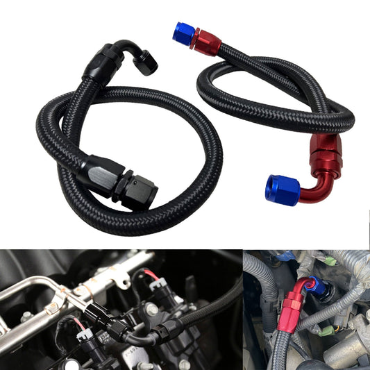 Black Fuel Hose Oil Fuel Gas Line AN6-AN8-AN10 Nylon Braided / BUILD YOUR OWN