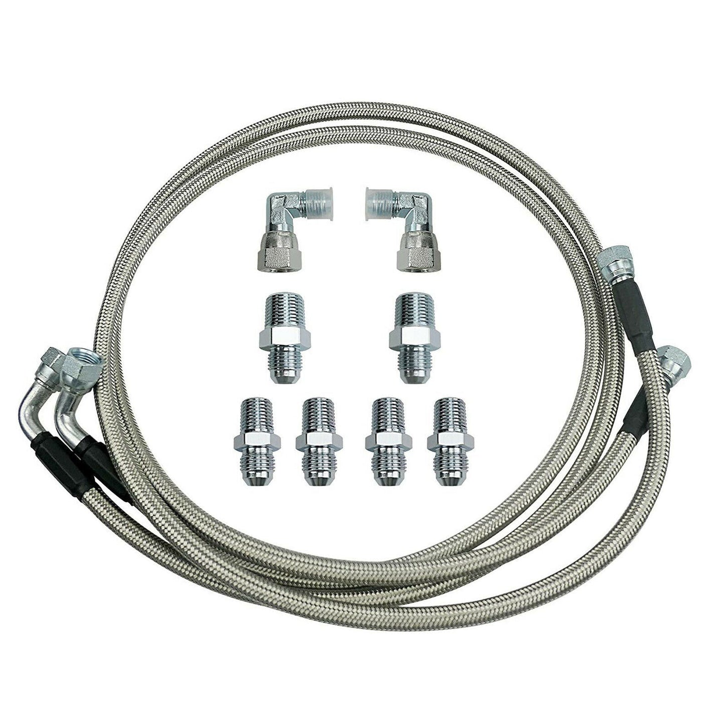 SS Braided Transmission Cooler Hose Lines Fit For TH350 700R4 TH400 52" Length