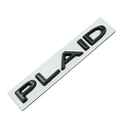PLAID Letter Badge Emblem | Premium Alloy | 3M Adhesive | 4 Finishes Available