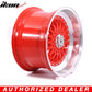 17in Hayame Red Face Red Machine Lip Chrome Rivets Wheel Rims