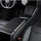 Real Dry Carbon Fiber Center Console Combo Side Panel & Charging Pad Overlay for Model 3 Highland & New Model Y