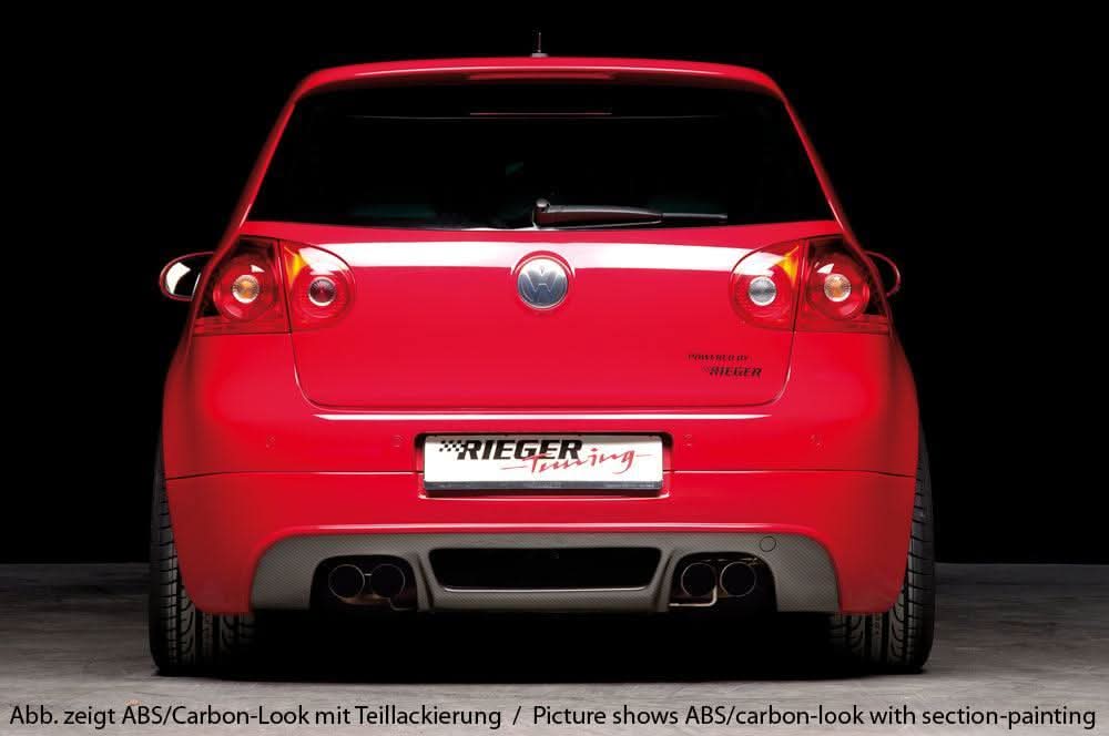 Rieger VW Golf 5 Rear Skirt Extension - Black ABS