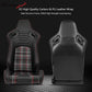 Universal Plaid Racing Seat Dual with Sliders PU Carbon Leather