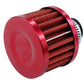 Universal 12mm Crankcase Vent Intake Mini Cone Air Breather Filter Chrome RED