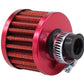 Universal 12mm Crankcase Vent Intake Mini Cone Air Breather Filter Chrome RED
