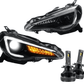 Scion FR-S Subaru BRZ Toyota GT86 1st Gen (ZN6/ZC6) Black Dual Beam Projector Headlights (2012-2021)