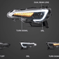 Scion FR-S Subaru BRZ Toyota GT86 1st Gen (ZN6/ZC6) Black Dual Beam Projector Headlights (2012-2021)