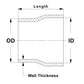 HPS Performance Products HPS 3-1/2" OD to 3-1/2" ID, 6061 Aluminum Slip Fit Transition Reducer Tube Joiner, 4" Long