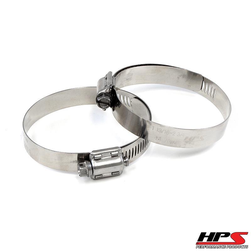 HPS Performance Products HPS Stainless Steel Worm Gear Liner Hose Clamp SAE 40 2pc Pack 2-1/16" - 3" (52mm-76mm)