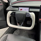 TESERY Model 3 Highland & Model Y Juniper Yoke Plaid Steering Wheel 【White Leather】