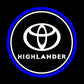 Toyota Highlander Premium Door Puddle Lights Various Designs 2008-2026