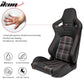 Universal Red Plaid Racing Seat Dual Slider Cam-lock Belt PU Carbon