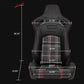 Universal Red Plaid Racing Seat Dual Slider Cam-lock Belt PU Carbon