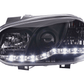 Volkswagen Golf 4 Black LED Headlights with Daytime Running Lights (1998 - 2003)