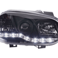 Volkswagen Golf 4 Black LED Headlights with Daytime Running Lights (1998 - 2003)