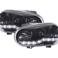Volkswagen Golf 4 Black LED Headlights with Daytime Running Lights (1998 - 2003)