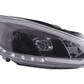 Volkswagen Golf 6 Black LED Headlights with Daytime Running Lights (2008 - 2014)