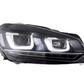 Volkswagen Golf 6 MK6 Black Demon Eyes Projector Headlight (2008 - 2014)