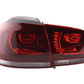 Volkswagen Golf 6 R Style Red LED Taillights Set (2008-2014)