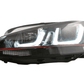 Volkswagen Golf Mk7 Black LED Headlights - R Style Red (12-17)